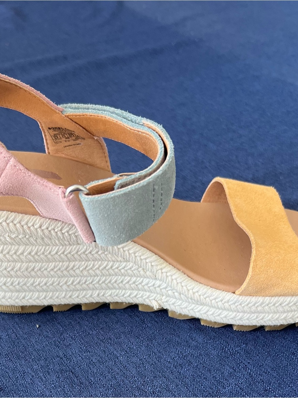 SOREL-Women’s Espadrille Wedge Sandals - Peach, Light Blue & Pink - Picture 4 of 7